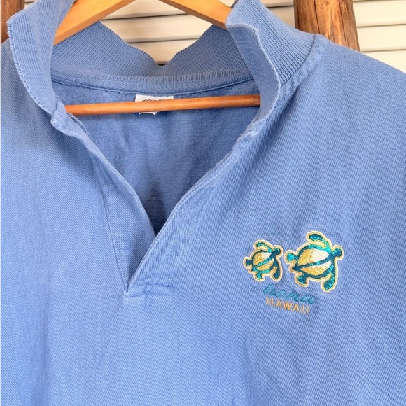 Crazy Shirt Hawaii Embroidered Turtle Pullover Sweatshirt Oversized Blue XL - Picture 6 of 7